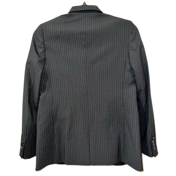 THE KOOPLES Women’s Black striped wool-blend fitted single breasted suit jacket - Picture 6 of 12